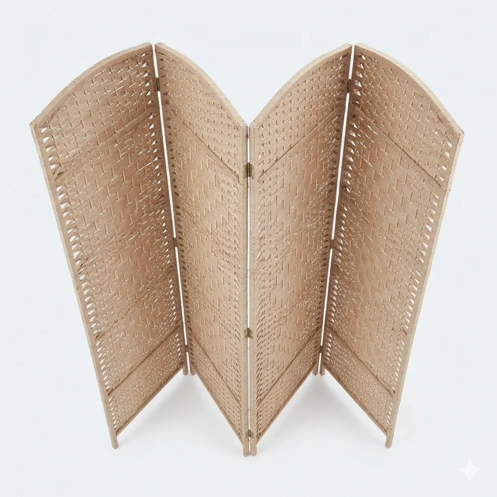 Faltbarer Raumtrenner, 4-teilig, 180x180 cm, blickdichter Sichtschutz-Chellynest