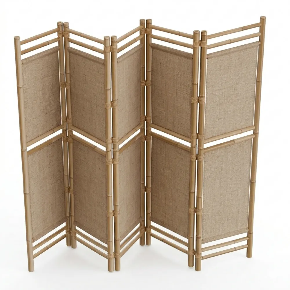 Klappbarer Paravent mit Aufbewahrungstaschen und Haken, Sichtschutz für Innenbereich-Chellynest