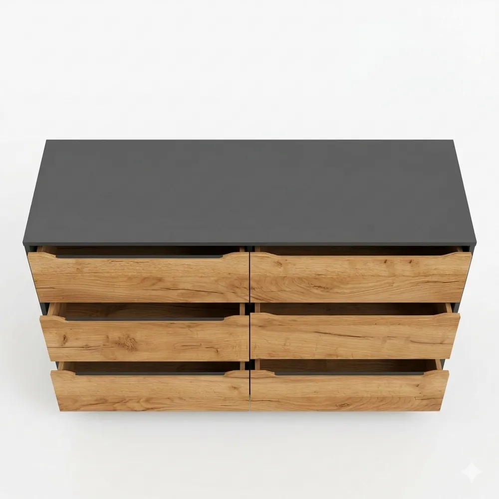 Elegante Kommode aus Eichenholz mit Schubladen 48 x 77,6 cm-Chellynest