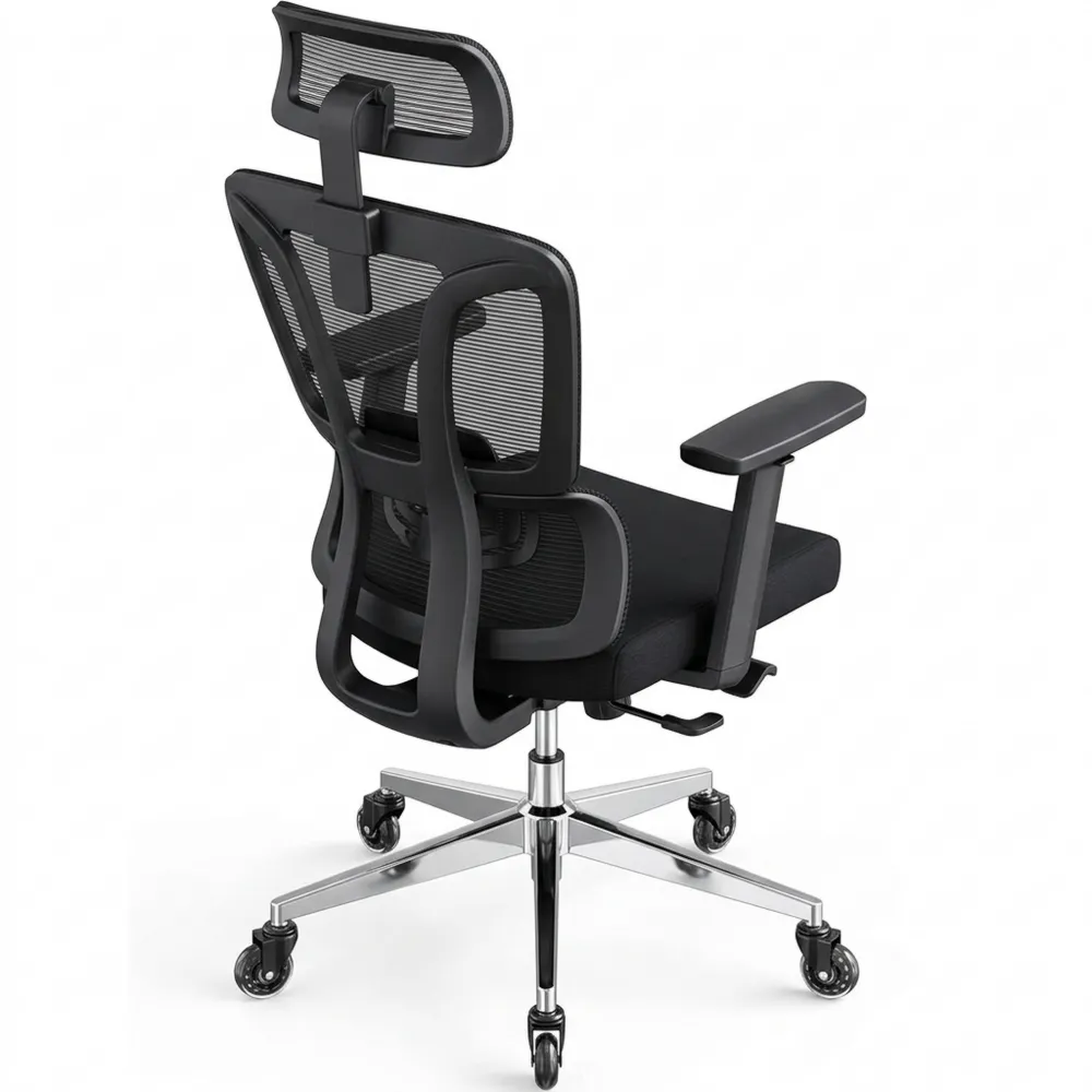 Ergonomischer Bürostuhl mit Verstellbarer Sitztiefe und 4D-Armlehnen