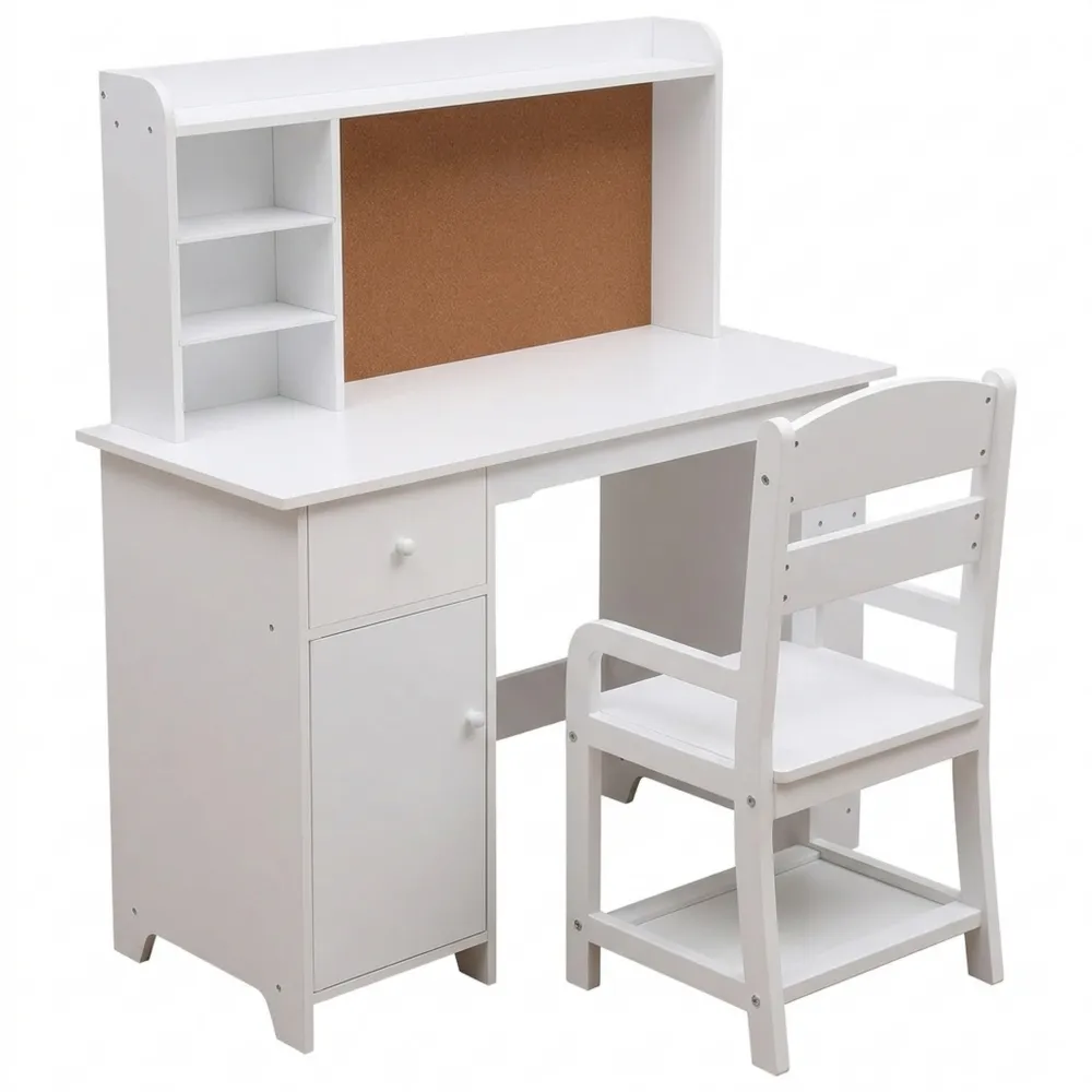 Kinder-Schreibtischstuhl aus Holz mit Stauraum und Schubladen