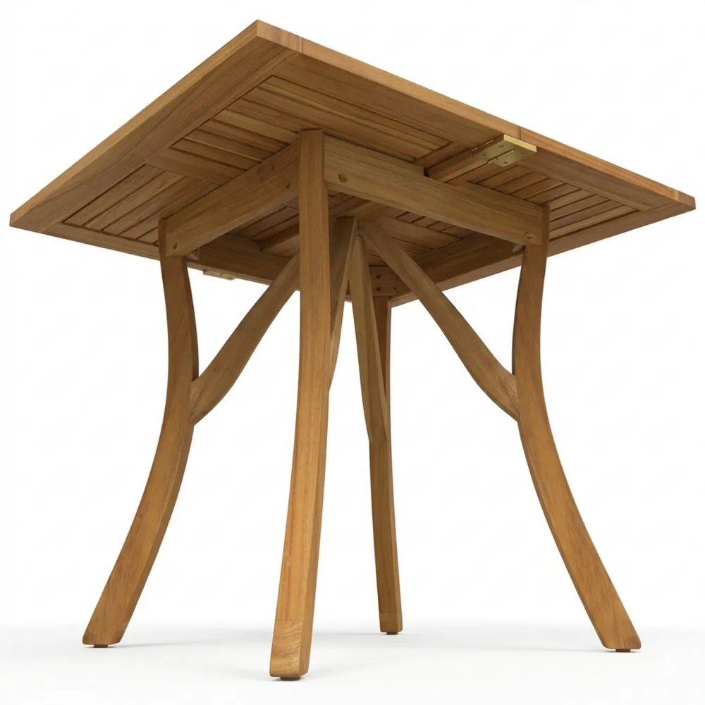 Quadratischer Esstisch aus Akazienholz für Garten und Balkon