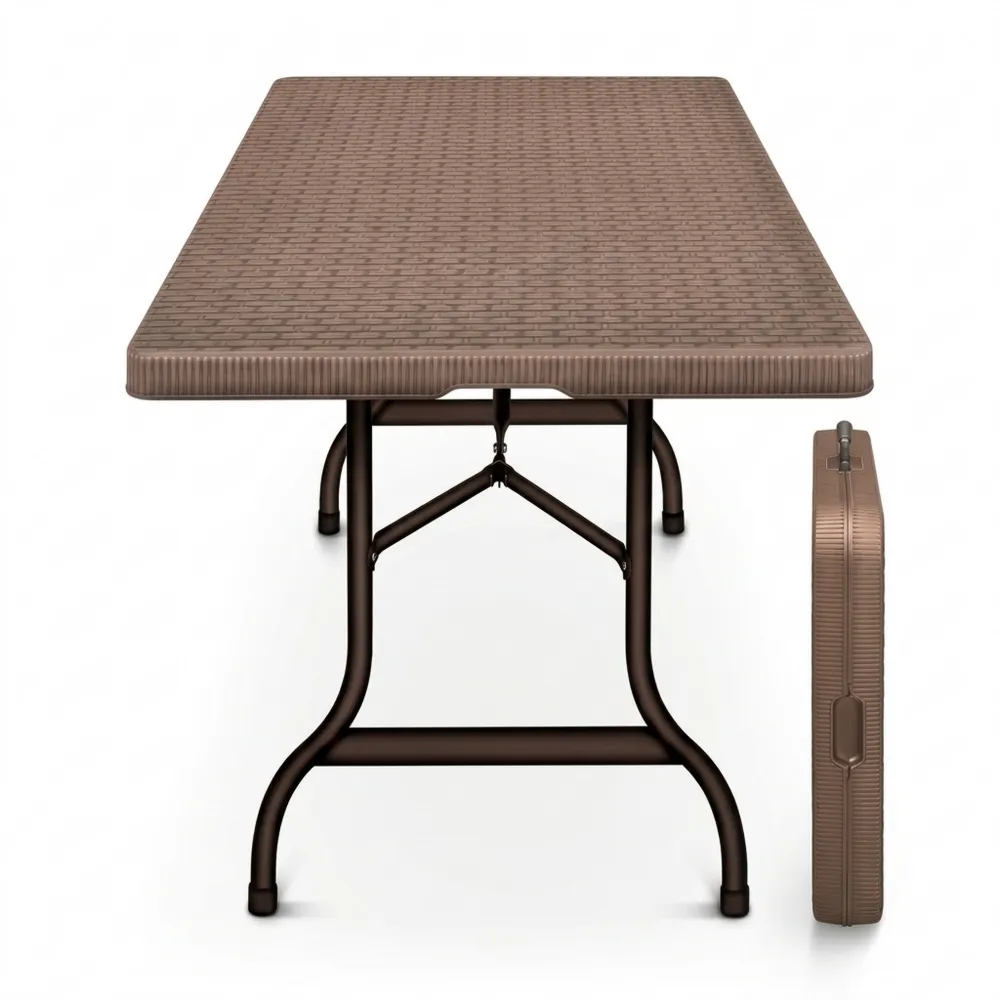 Klappbarer Gartentisch in Rattan-Optik für 6 Personen