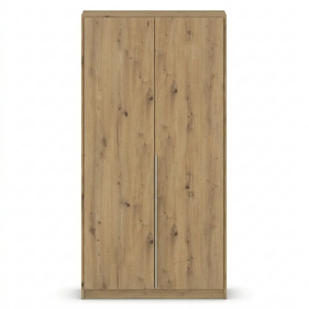 2-türiger Kleiderschrank, vielseitig einsetzbar, Eiche Artisan, 91 cm