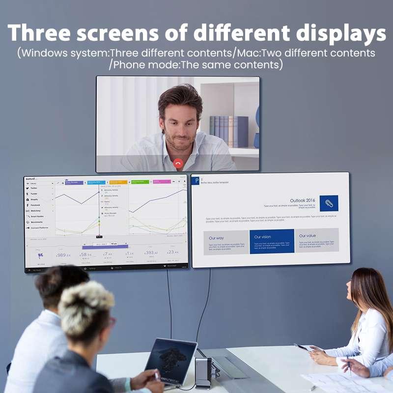 NexTECH® | 17 - in - 1 Docking Station with Type - C/PD/HMDI/SD/TF/USB - NexTECHCJJJJTJT39821 - 16ports - CNEUUK