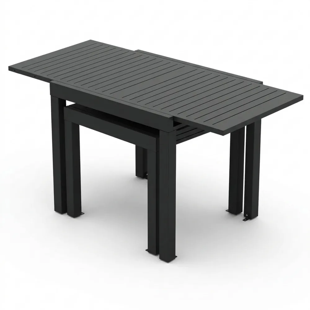 Ausziehbarer Aluminium-Gartentisch für 4-6 Personen, wetterfest und rechteckig