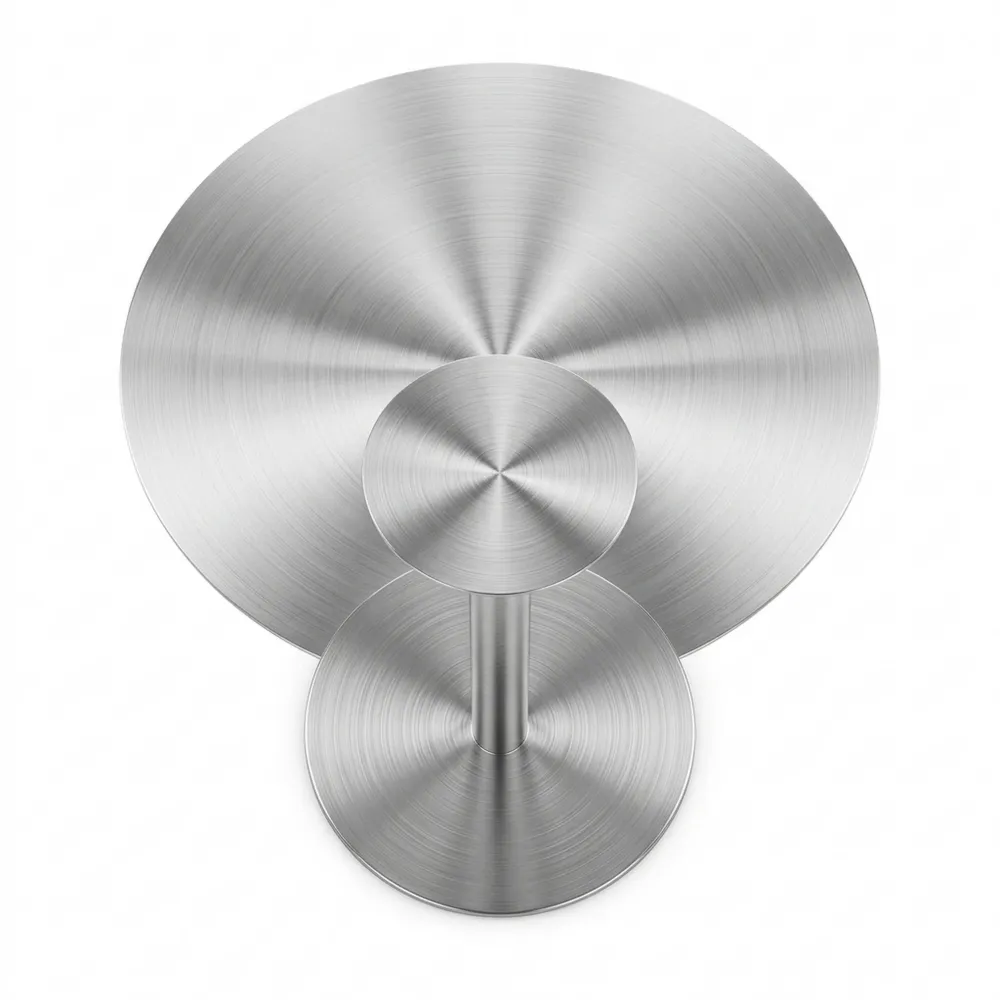 Höhenverstellbarer runder Esstisch aus Edelstahl, ideal für Büros und Konferenzräume, modernes Design, einfache Montage