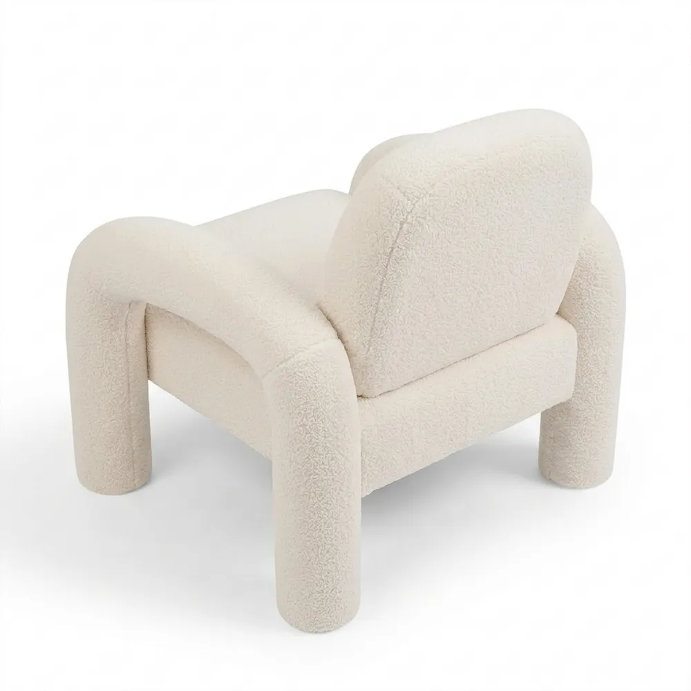 Bequemer Loungesessel im Bouclé-Stil für Wohn- und Schlafzimmer