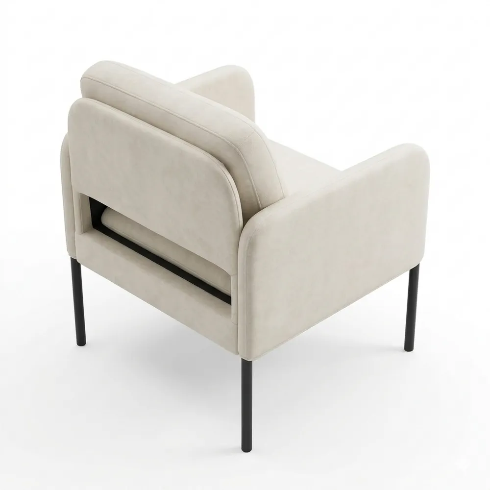 Gemütlicher Samt-Sessel mit Rückenlehne für Wohn- und Schlafzimmer