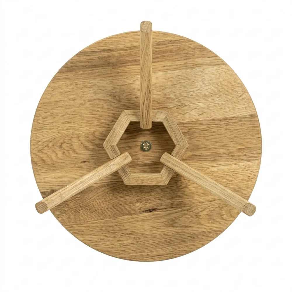 Runder Beistelltisch aus Eiche, Massivholz, H 40 x Ø 40 cm