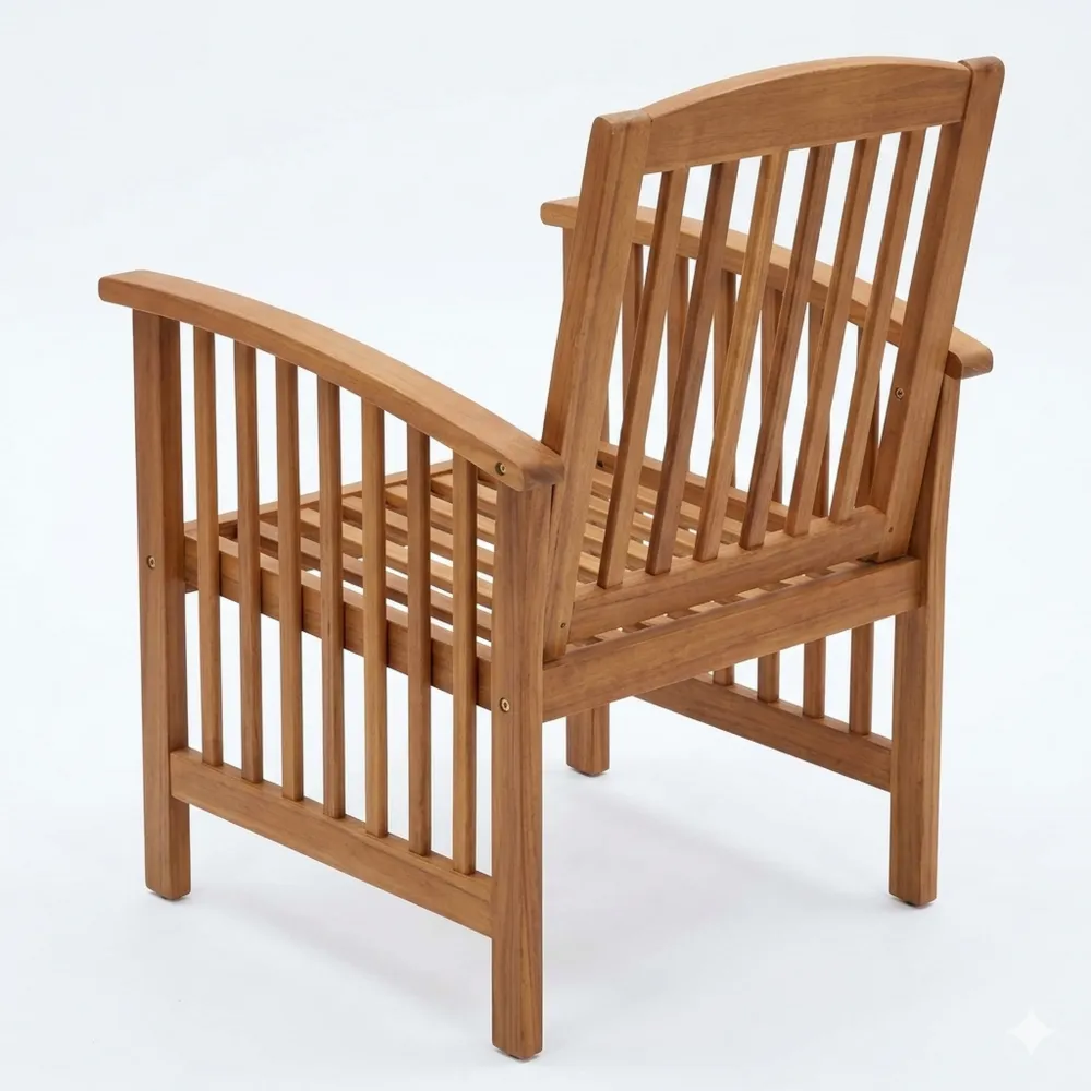 Hochwertiger Gartenstuhl aus Akazienholz mit Kissen