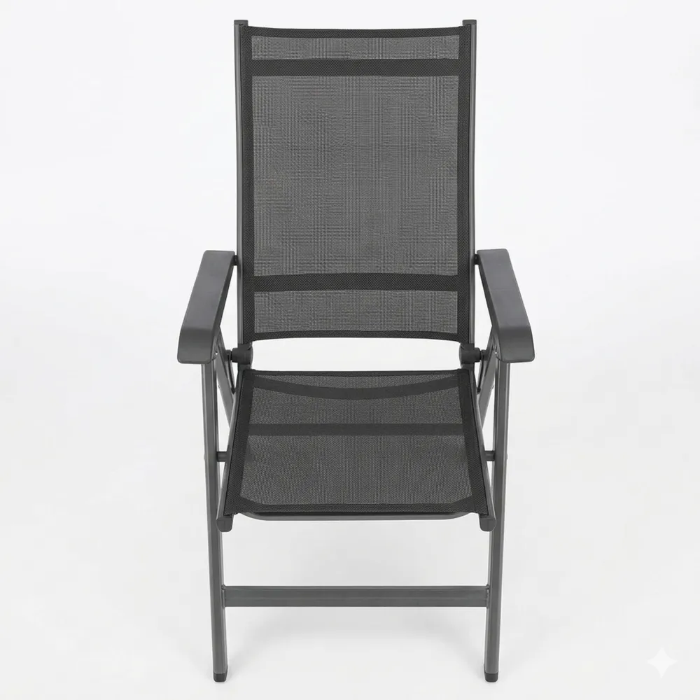 Verstellbarer Hochlehner Gartenstuhl aus Aluminium