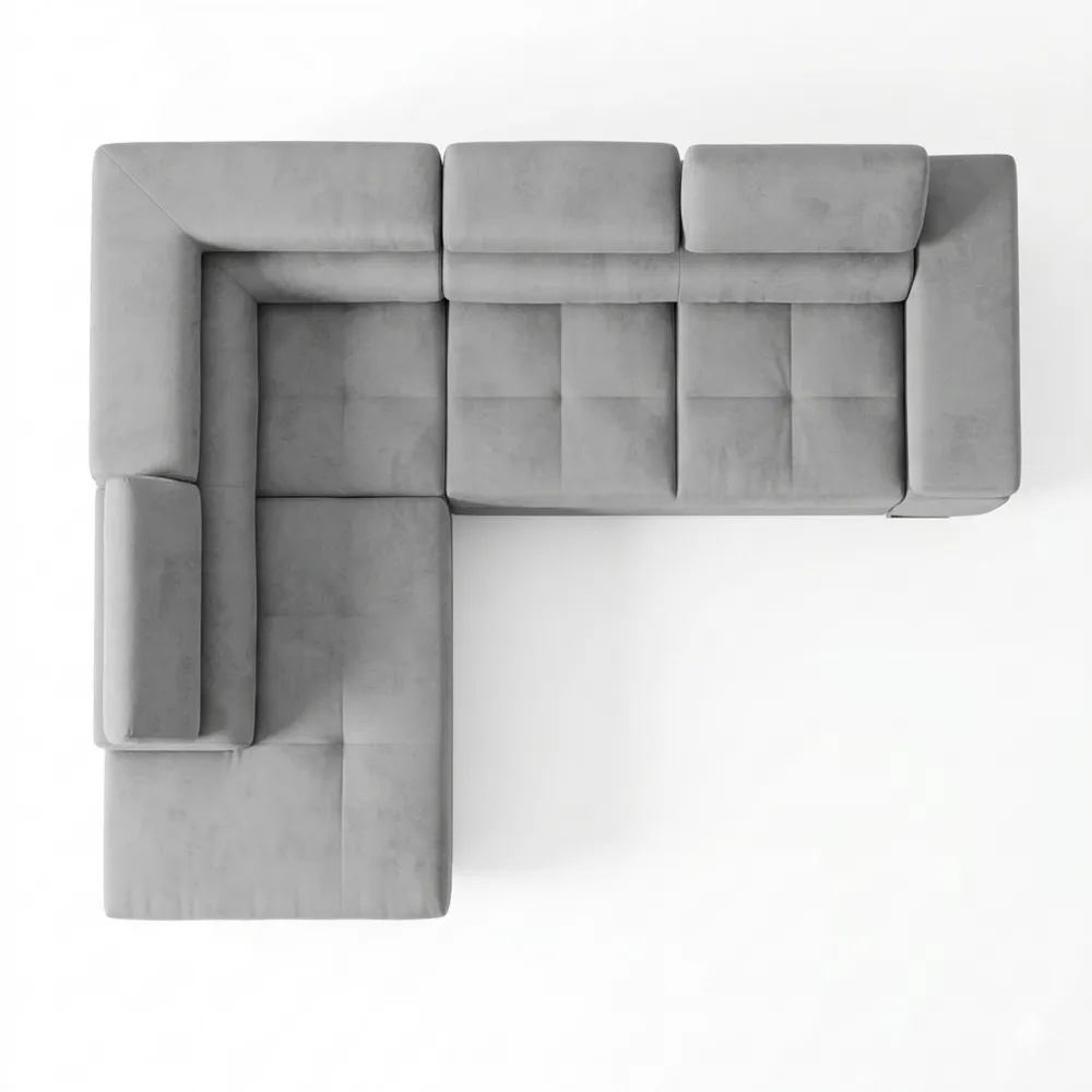 Ecksofa mit Schlaffunktion und Stauraum, L-Form Couch für Wohnzimmer, Schlafsofa mit Ottomane