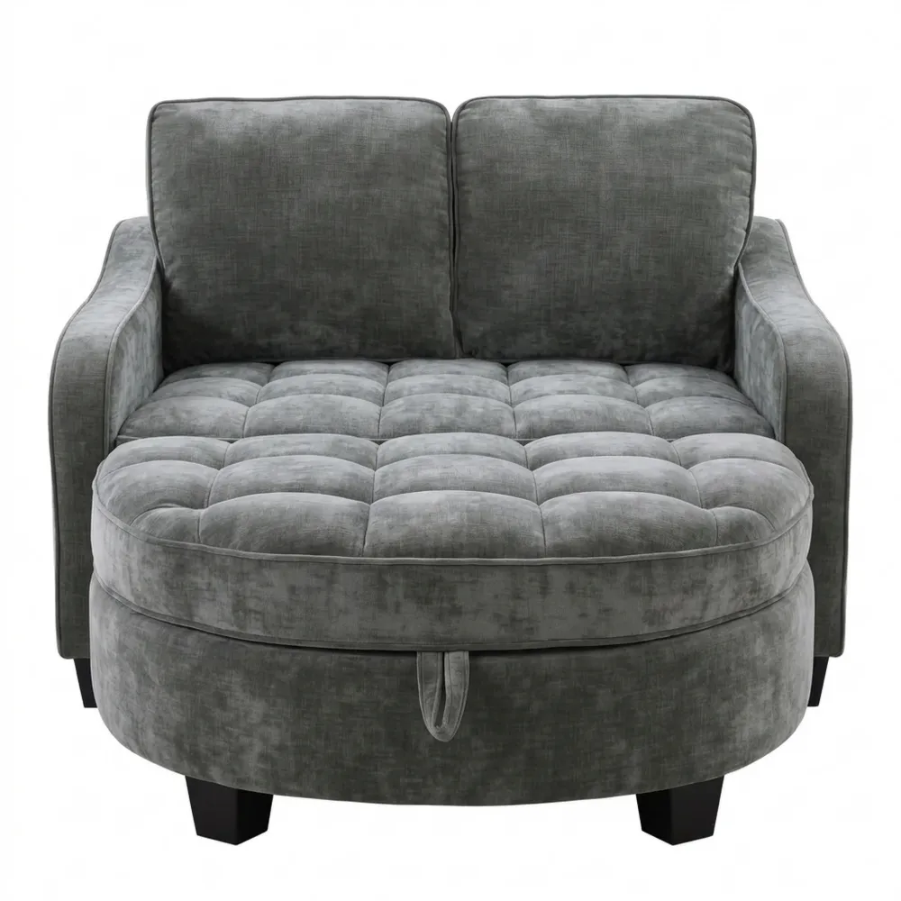 Multifunktionales Schlafsofa mit Stauraum und verstellbarer Rückenlehne, ideal für kompakte Wohnräume