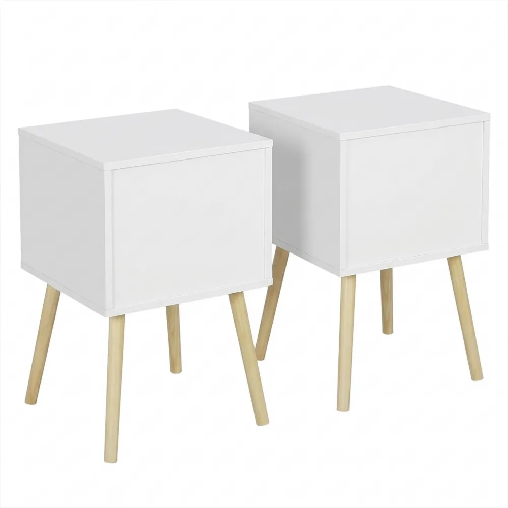 Nachttisch-Set mit Schubladen aus Holz für Schlafzimmer