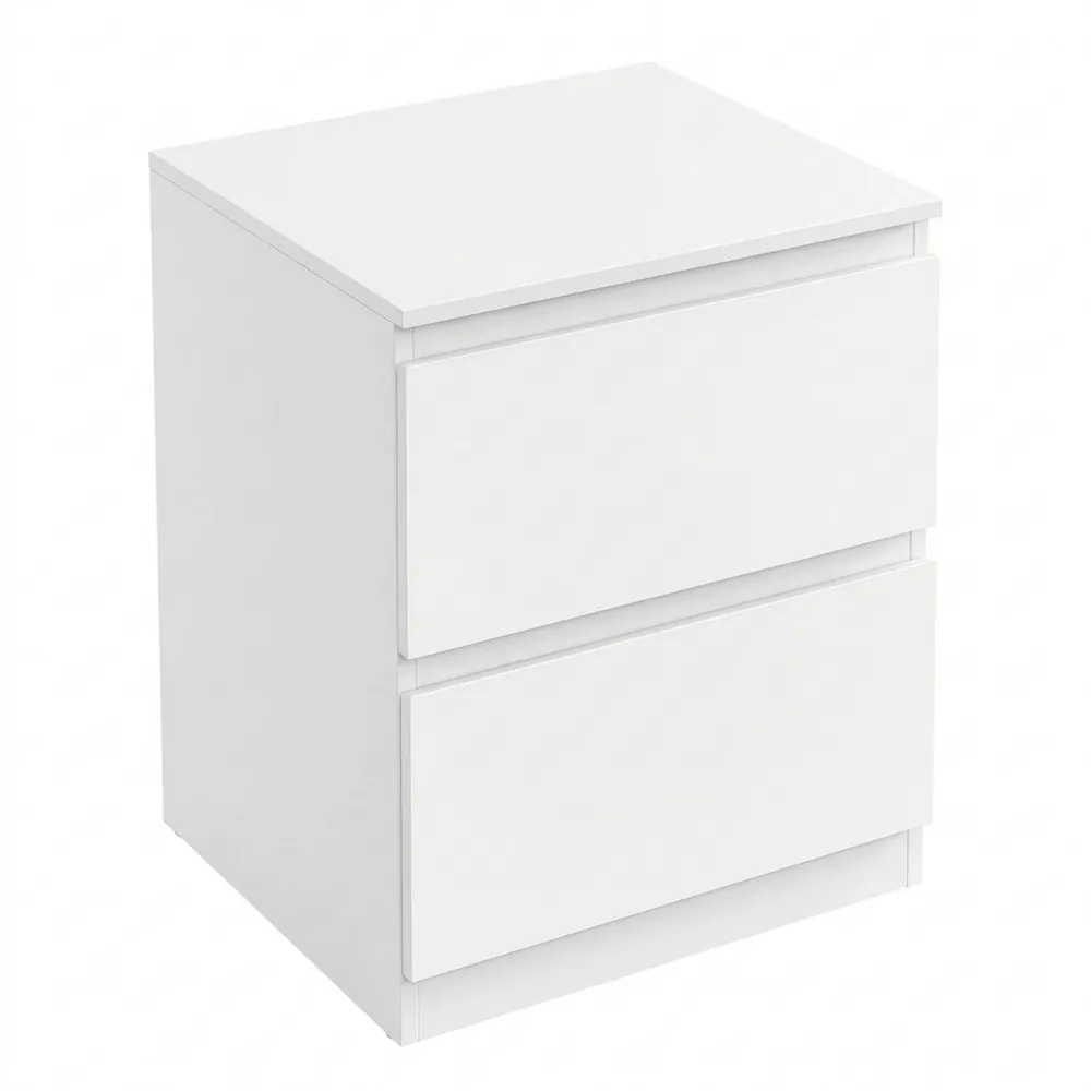 Nachttisch-Set mit Steckdosen und USB-Anschlüssen, 2 Schubladen, wolkenweiß