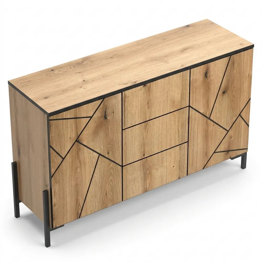 Eichenholz Kommode für Schlafzimmer, 124 x 69.6 cm, ideal zur Aufbewahrung