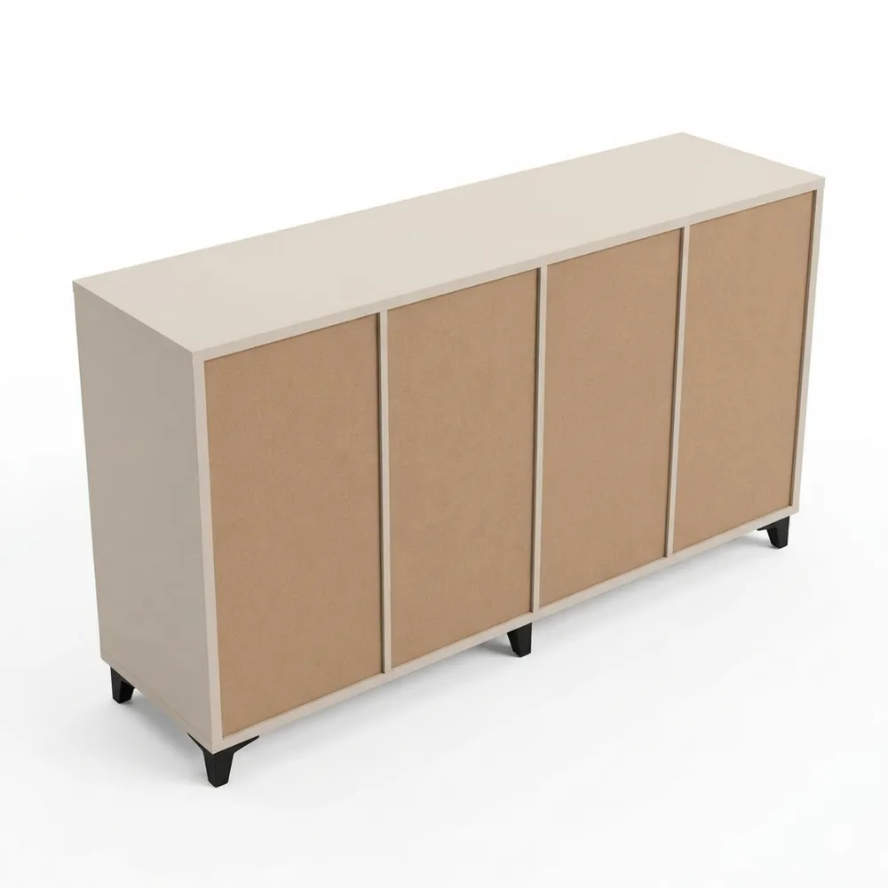 Moderne 4-türige Kommode in Grau Beige
