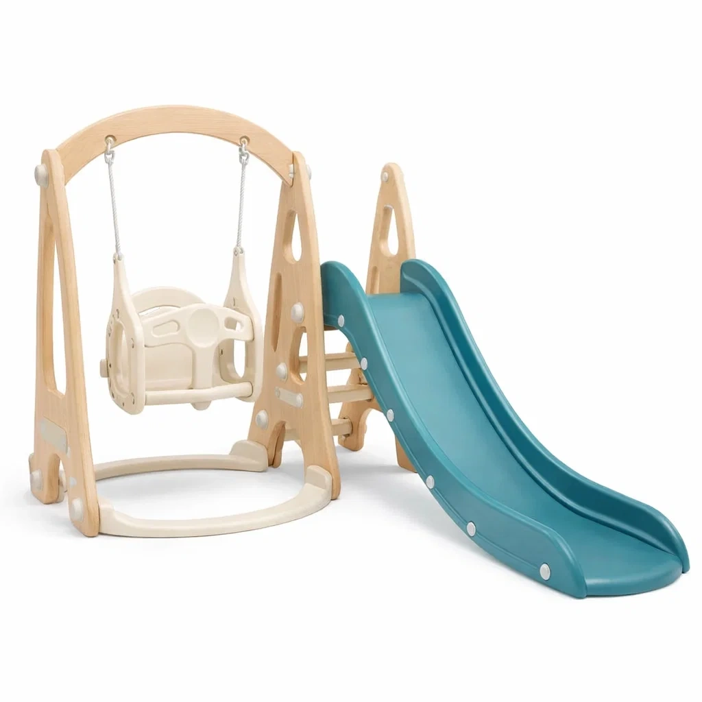 Kinderspielgerät kunststoff und holz beige blau-furniscapeplus