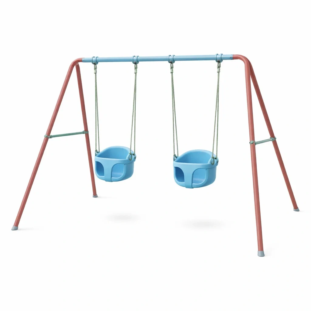 Schaukelgestell metall kunststoff blau rot-furniscapeplus