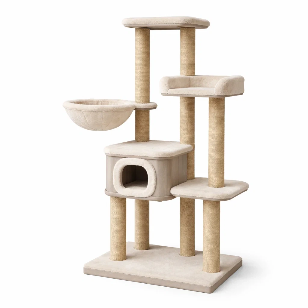 Kratzbaum sisal und plüsch beige-furnistylish