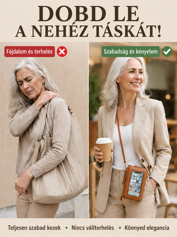 📱 Érintőképernyős Mini Táska – A tökéletes útitárs! ✨Fáj a válla a nehéz táskáktól? Szabadítsa fel a kezeit ezzel a stílusos újdonsággal!