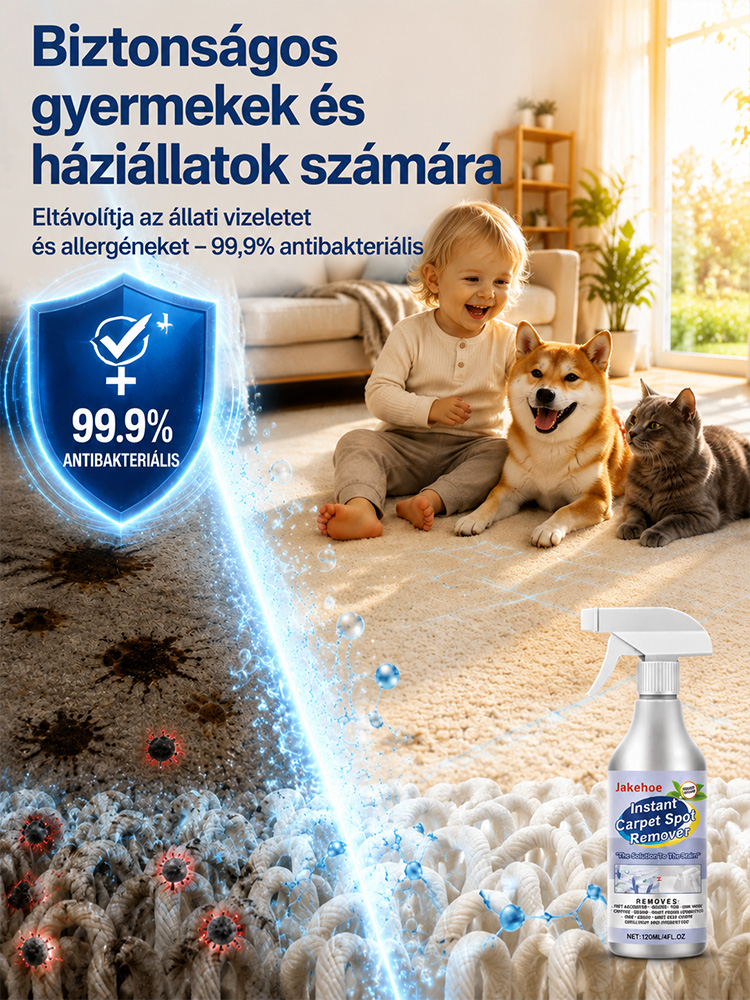 ✨ Új generációs, öblítés nélküli szőnyegtisztító💧 Nincs víz: Csak fújja rá és törölje le!