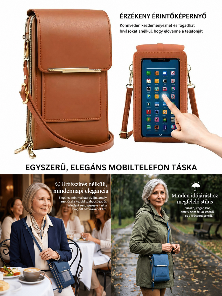 📱 Érintőképernyős Mini Táska – A tökéletes útitárs! ✨Fáj a válla a nehéz táskáktól? Szabadítsa fel a kezeit ezzel a stílusos újdonsággal!