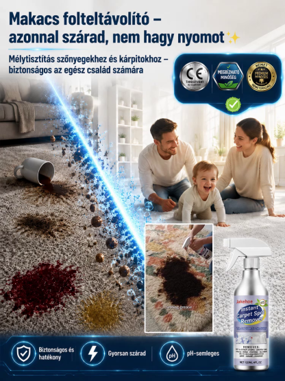 ✨ Új generációs, öblítés nélküli szőnyegtisztító💧 Nincs víz: Csak fújja rá és törölje le!