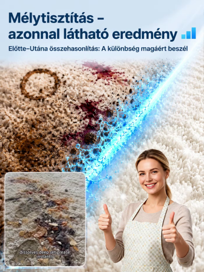 ✨ Új generációs, öblítés nélküli szőnyegtisztító💧 Nincs víz: Csak fújja rá és törölje le!