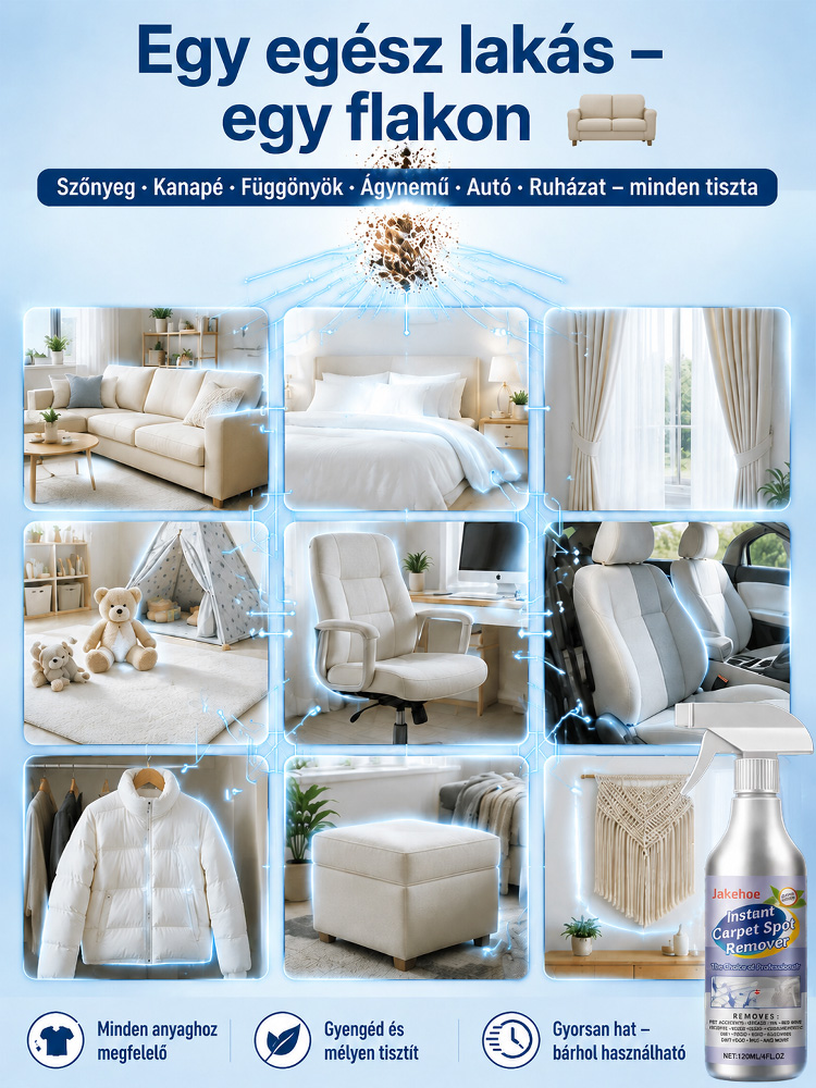 ✨ Új generációs, öblítés nélküli szőnyegtisztító💧 Nincs víz: Csak fújja rá és törölje le!