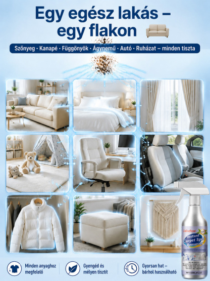 ✨ Új generációs, öblítés nélküli szőnyegtisztító💧 Nincs víz: Csak fújja rá és törölje le!