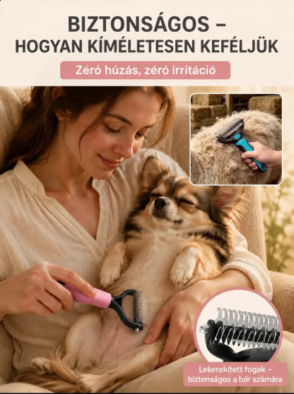 A kétoldalas kisállat kefe megszünteti a vedlést!