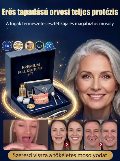 【A tökéletes mosoly visszaállítása】Rugalmas műfogsor készlet tökéletes illeszkedéssel!