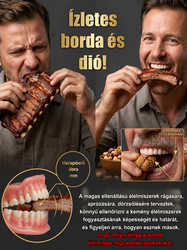 【A tökéletes mosoly visszaállítása】Rugalmas műfogsor készlet tökéletes illeszkedéssel!