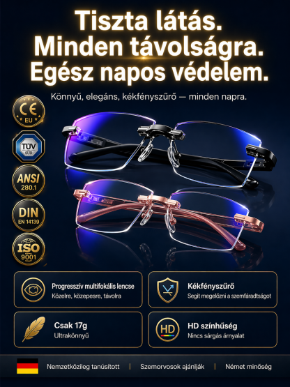 Okosszemüveg automatikus élességállítással és kristálytiszta látással!