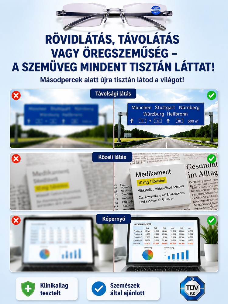 Intelligens multifokális keret nélküli vágott olvasószemüveg
