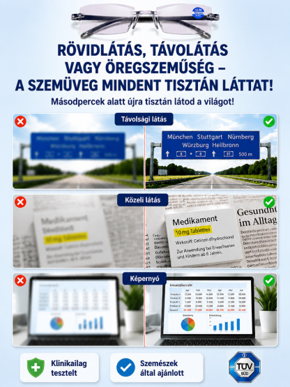  Intelligens multifokális keret nélküli vágott olvasószemüveg
