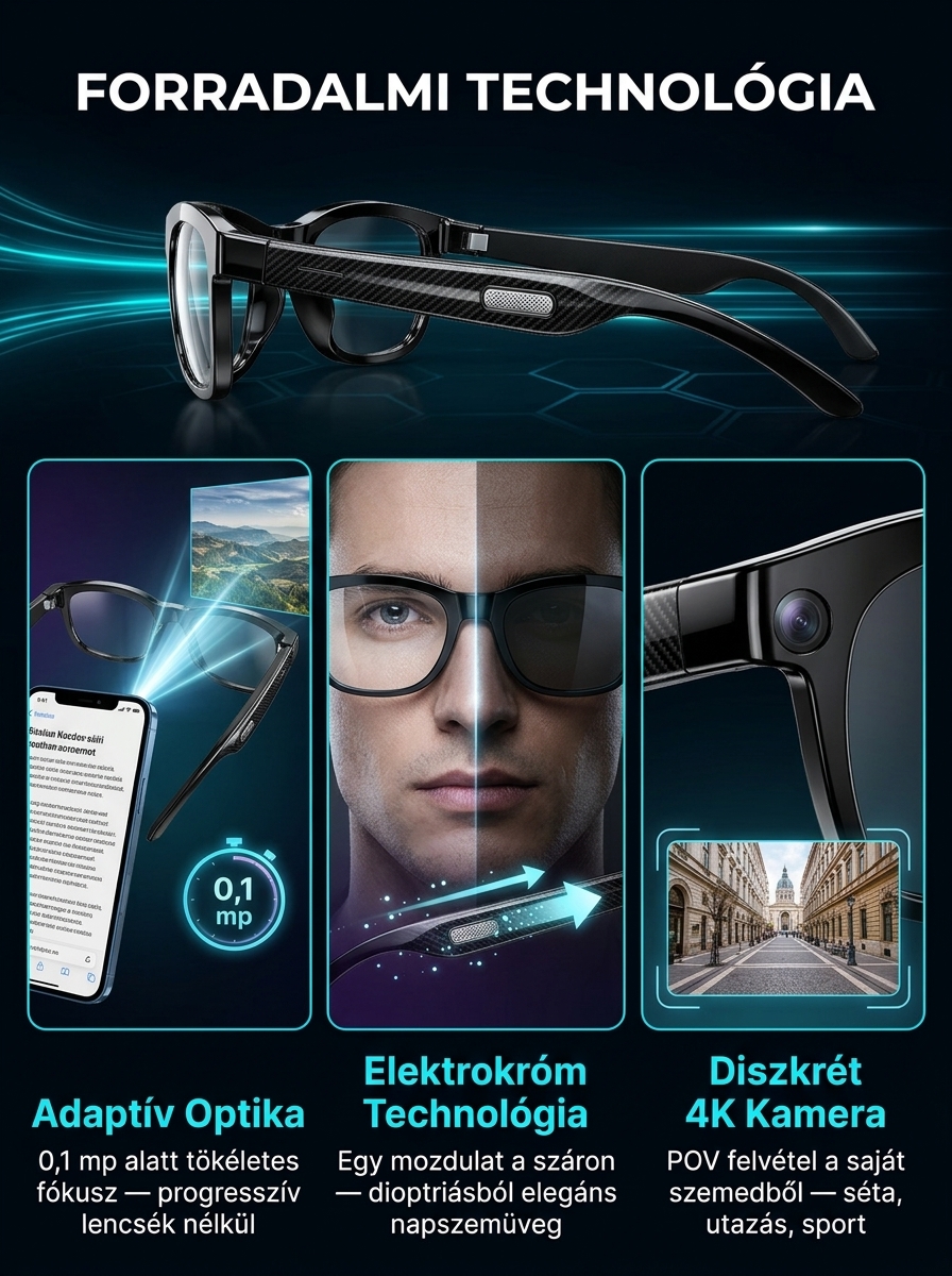 Felejtsd el a homályos látást! AI Okosszemüveg az azonnali éleslátásért!
