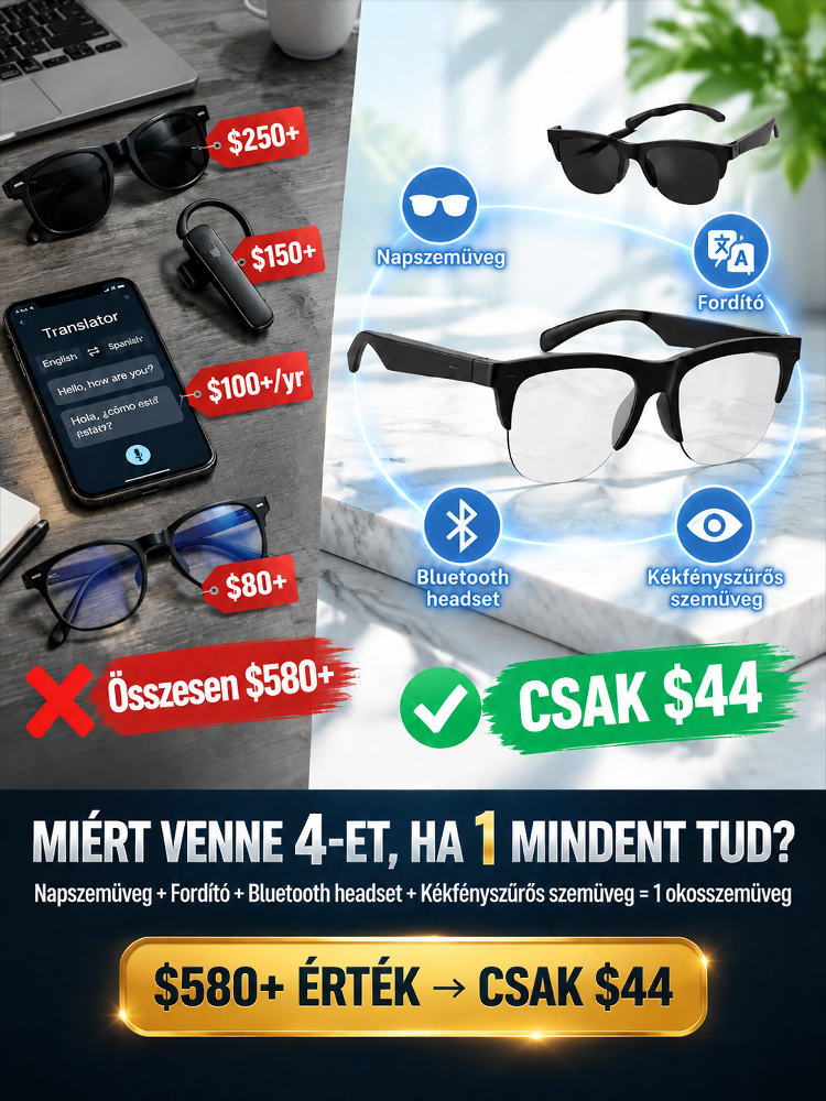 Felejtsd el a telefont! AI Okosszemüveg az azonnali intelligens éleslátásért!