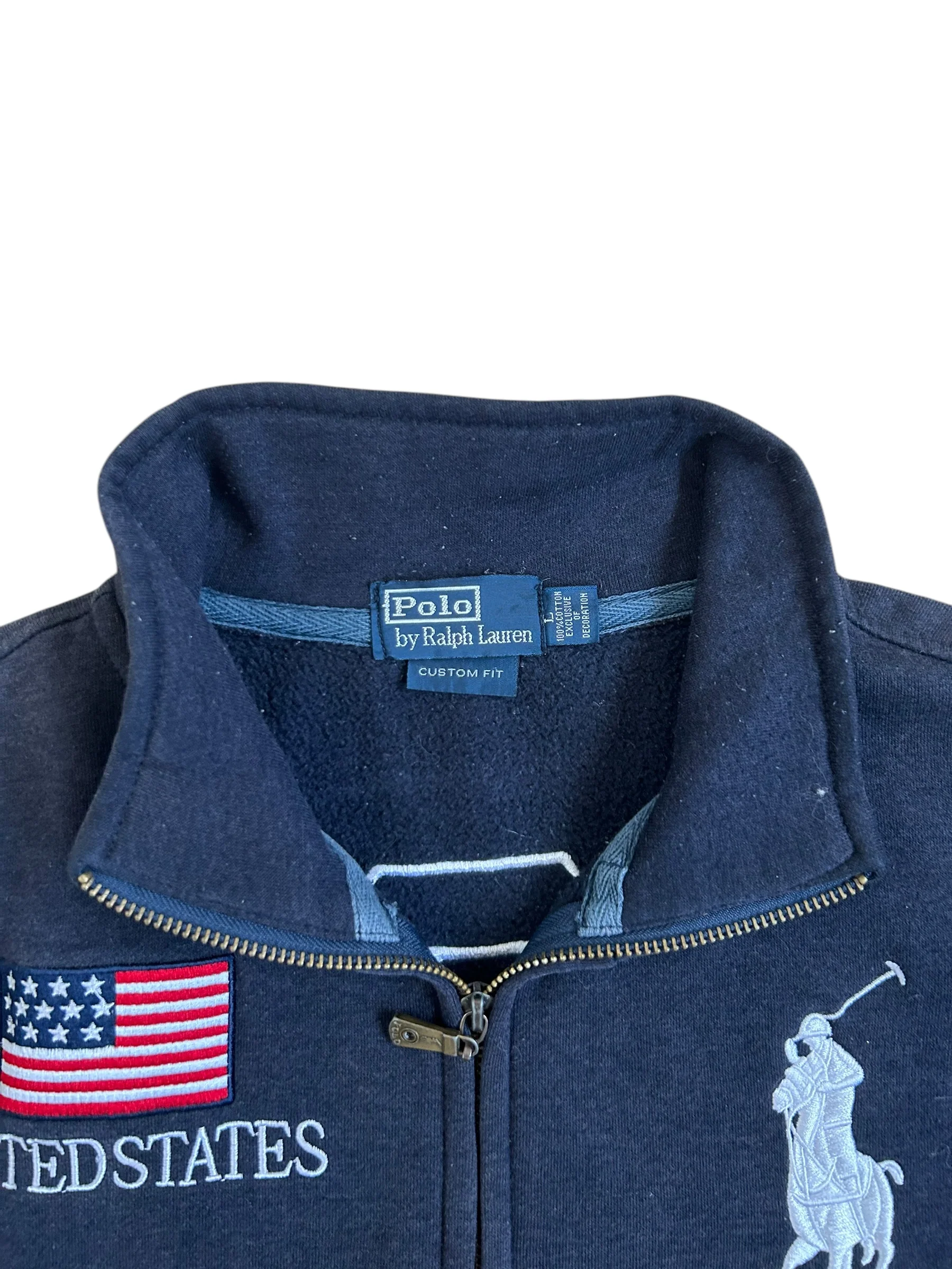 Polo Ralph Lauren Big Pony "UNITED STATES" Flag Zipper Sweater