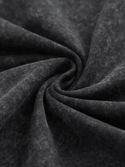 Virgin Mary Graphic T-Shirt, Washed Black Heavy Cotton, Gothic Streetwear