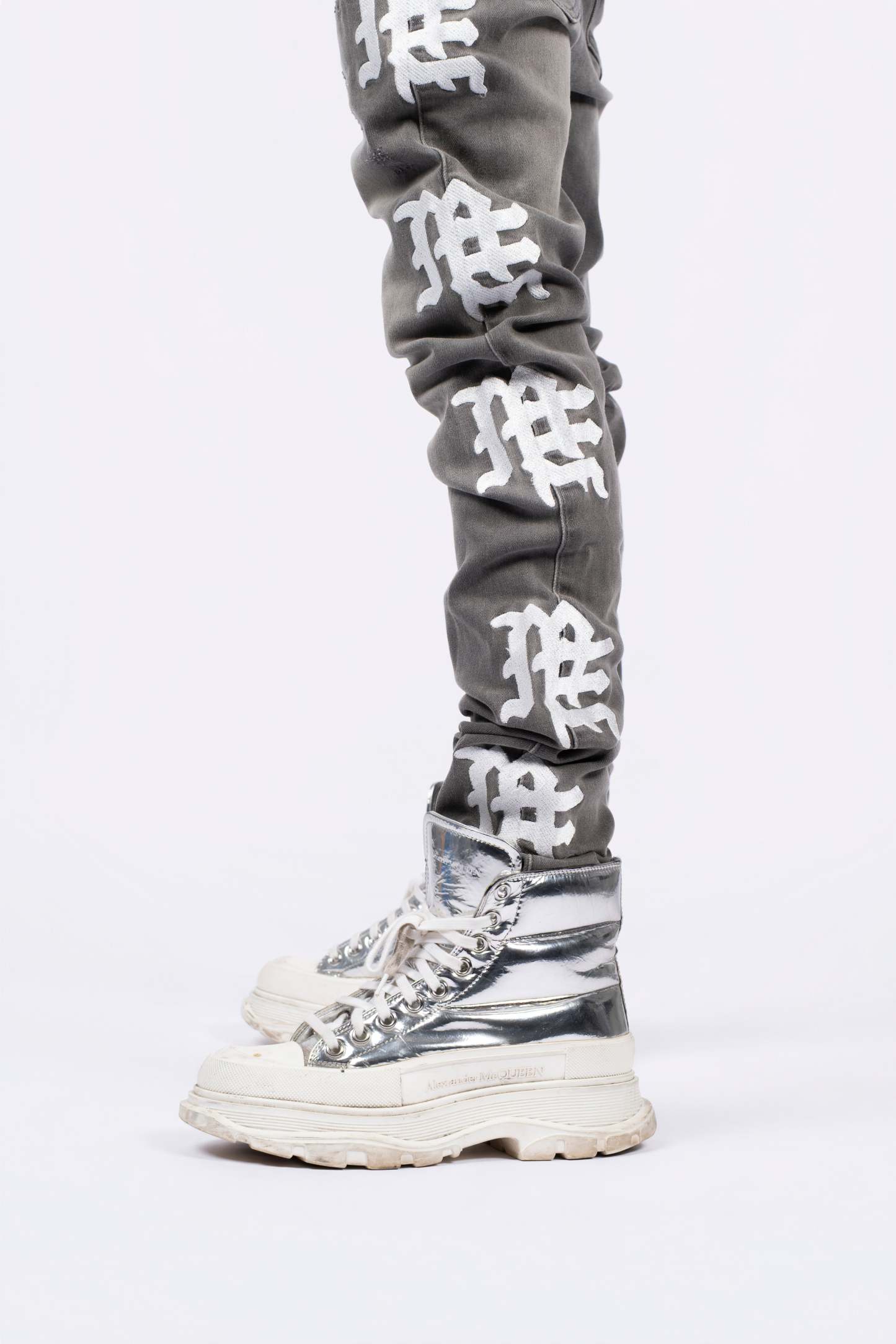 ‘Ash’ Grey Monogram Denim