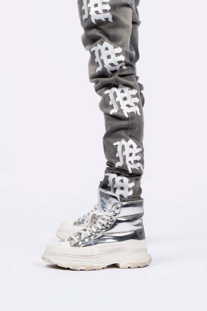‘Ash’ Grey Monogram Denim