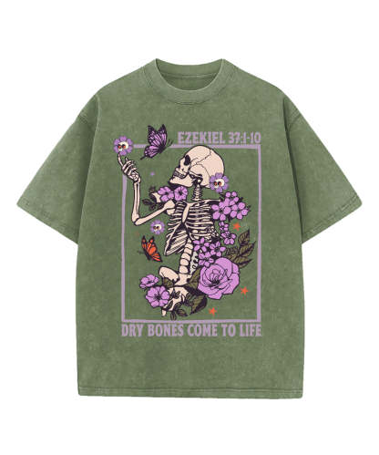 Dry Bones Come To Life Washed Christian T-shirt