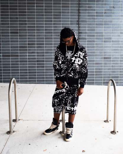 Black “Graffiti” Shorts