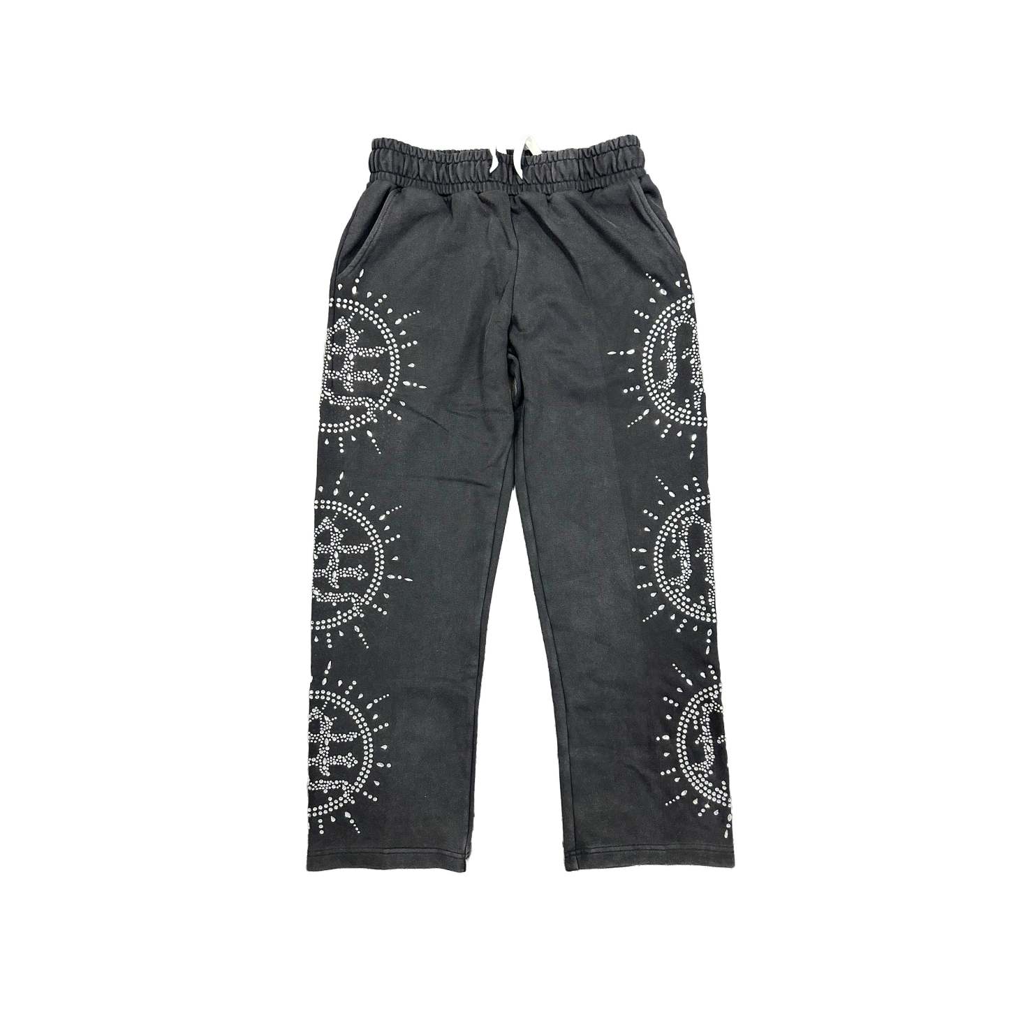 ‘Eclipse’ Grey Acid Wash Rhinestone Sweats