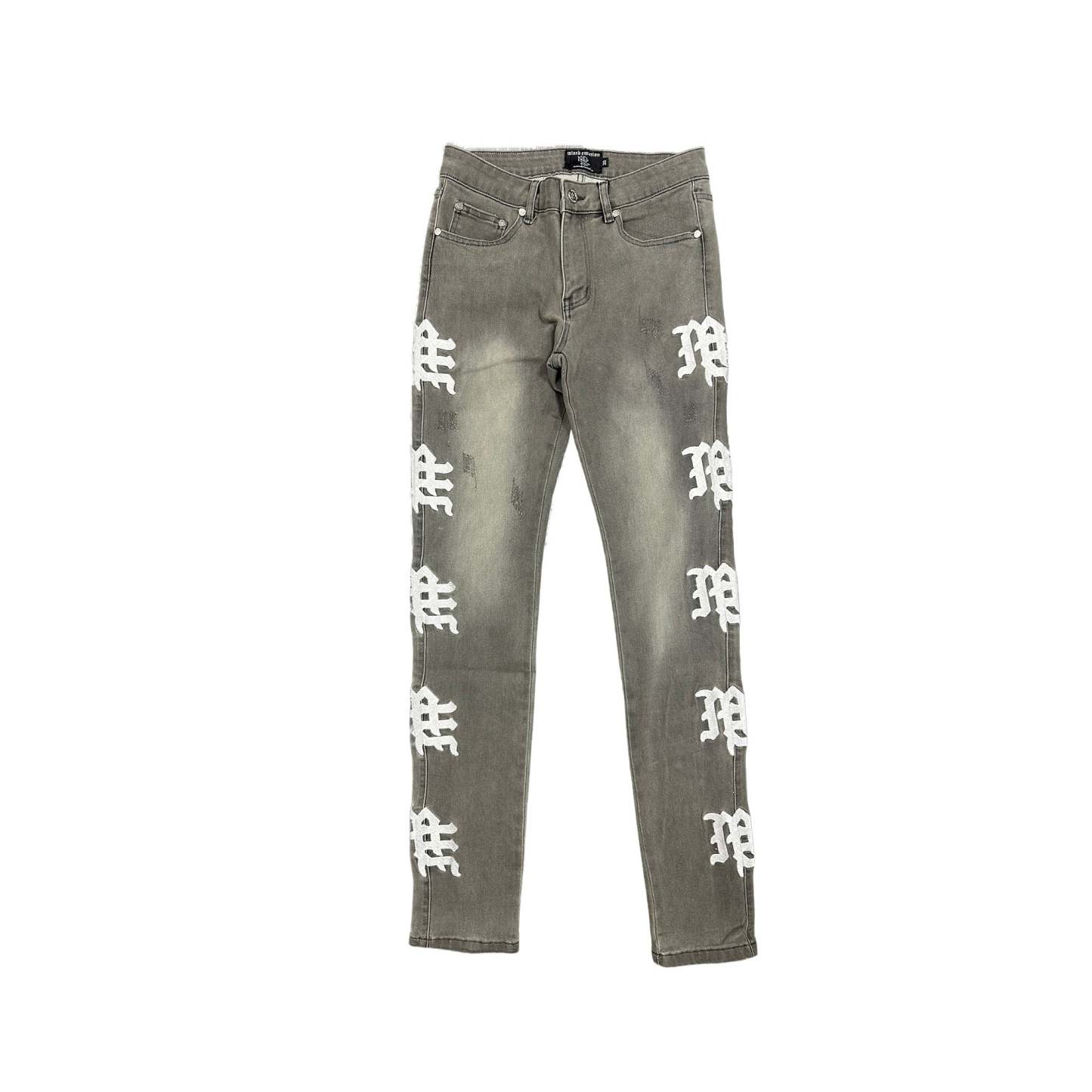 ‘Ash’ Grey Monogram Denim