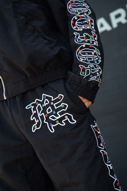 “ME” rhinestone Nylon Pants