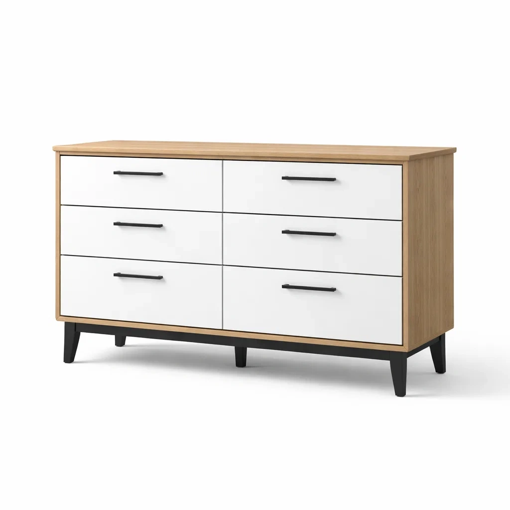 Kommode holz spanplatte mdf weiß eiche mit schubladen-NESTSCAPEHUB